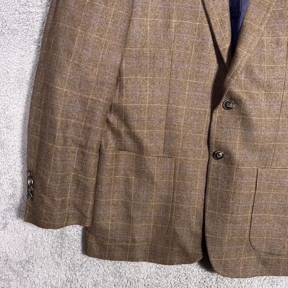 Jos A Bank Blazer Men's 42R Linen Wool BRR Comfort 1905 Sport Coat Windowpane